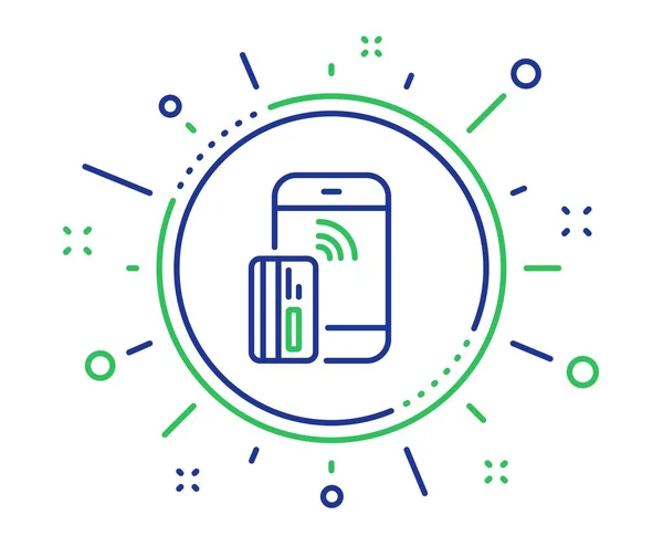 Contactless payment card line icon. Phone money sign. Vector — Stock Vector