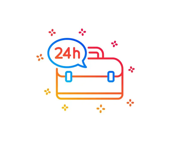 24 timmars service linje ikon. Support Hjälp tecken. Vektor — Stock vektor