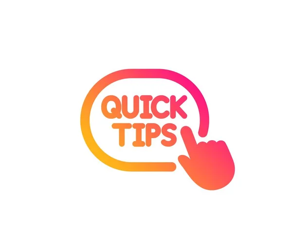 Snelle tips klik op het pictogram. Handige trucs ondertekenen. Vector — Stockvector