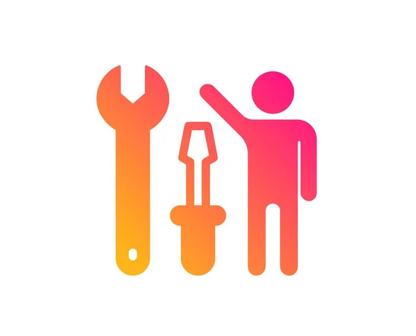Schlüsselwerkzeug-Symbol. Reparaturservice-Schild. Vektor — Stockvektor