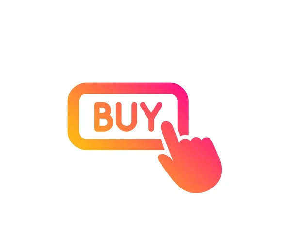 Haga clic para comprar icono. Cartel de compras en línea. Vector — Vector de stock