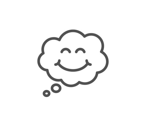 Smile Line Icon. glückliches Emoticon Zeichen. Komische Sprechblase. Vektor — Stockvektor