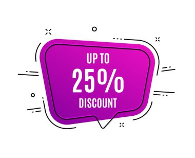 %25'e varan İndirim. Satış teklif fiyat işareti. Vektör