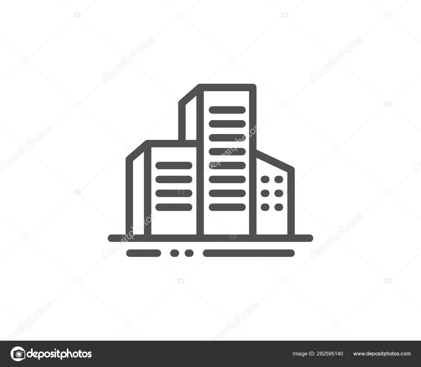 Icono de línea de edificios. Signo de arquitectura de ciudad. Edificio  rascacielos. Vector Vector de stock #282595140 de ©Blankstock, image size:1600x1394