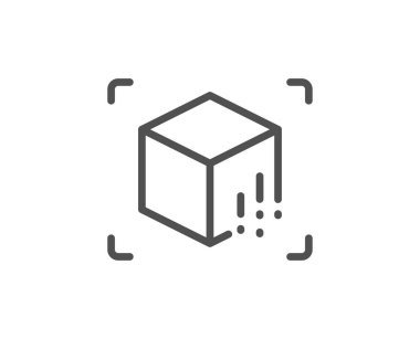 Artırılmış gerçeklik çizgisi simgesi. Vr simülasyon işareti. 3d küp. Vektör