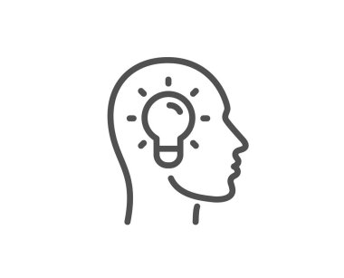 Fikir kafa çizgisi simgesi. Ampul işareti. Çekirdek değeri. Vektör