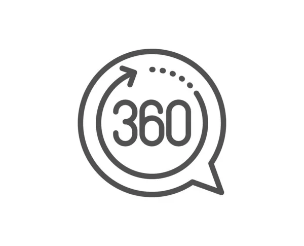 360-Grad-Linien-Symbol. vr Simulationszeichen. Panoramablick. Vektor — Stockvektor