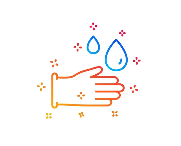 Limpieza de guantes de goma icono de línea. Signo de higiene. Vector — Vector de stock