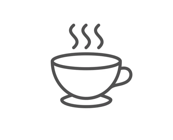 Icono de línea de taza de café. Signo de capuchino caliente. Taza de té. Vector — Vector de stock