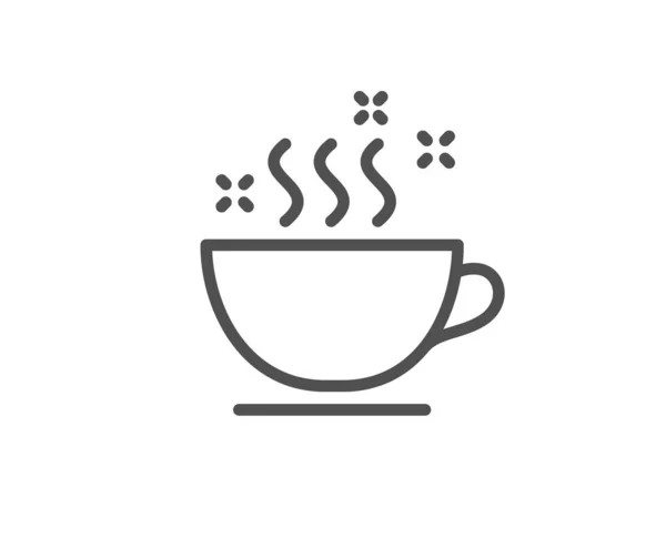 Icona linea tazza di caffè. Cartello per cappuccino caldo. Tazza da te '. Vettore — Vettoriale Stock