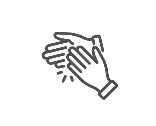 Clapping hands line icon. Clap sign. Vector — Stock Vector