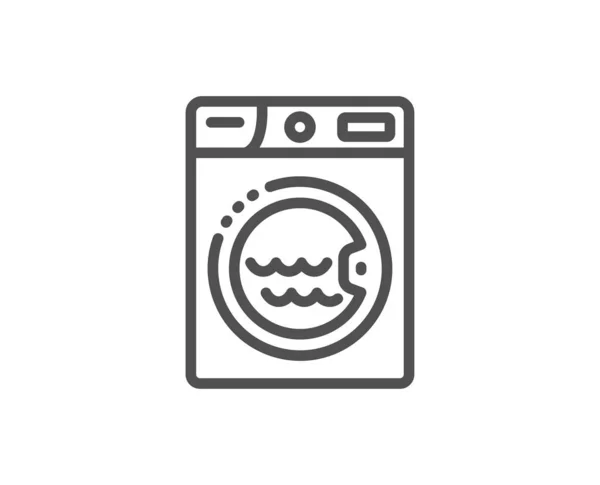 Icono de línea de lavandería. Señal de lavadora. Servicio de hotel. Vector — Vector de stock