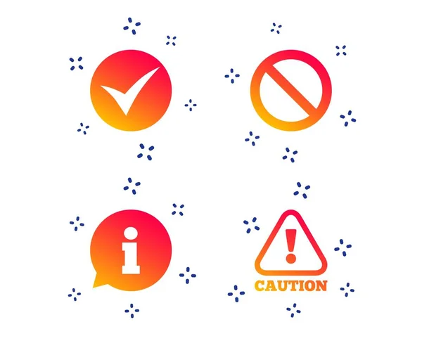 Information icons. Stop prohibition symbol. Vector — Stock Vector