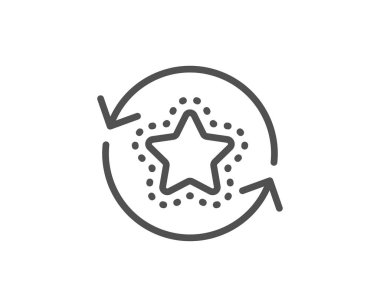 Sadakat yıldız çizgisi simgesi. Bonus puanlarını değiştirin. İndirim programı. Vektör