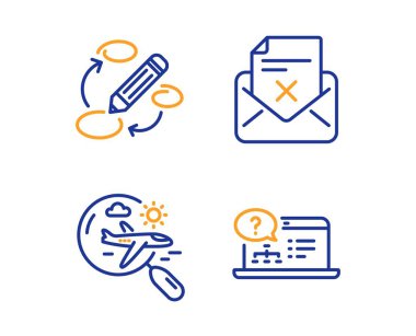 Anahtar Kelimeler, Arama uçuşu ve Reddet harf simgeleri ayarlayın. Çevrimiçi yardım işareti. Vektör