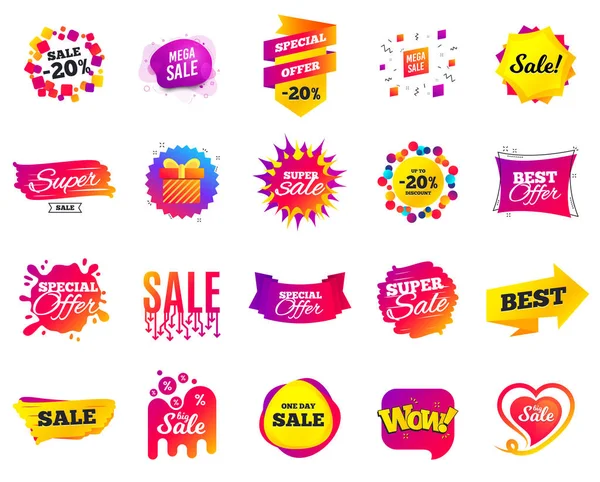 Sale banner. Special offer template tags. Cyber monday sale discounts. Black friday shopping icons. Vector — Stock Vector