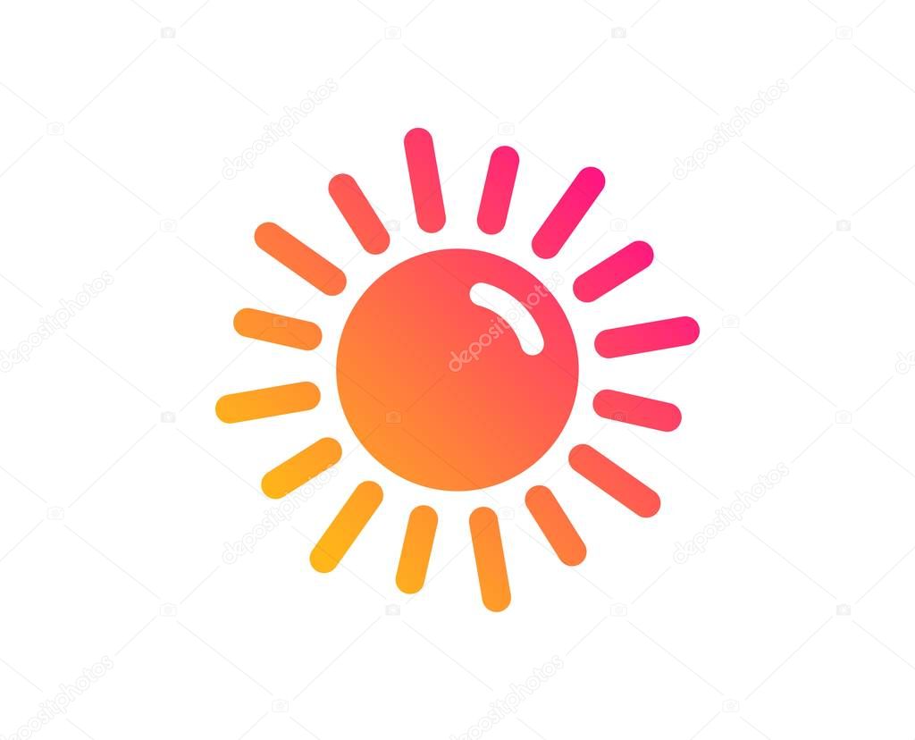 Sun icon. Hot weather sign. Vector