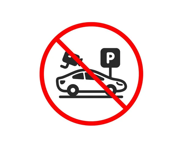 Parking with video monitoring icon. Car park sign. Vector — Stock Vector