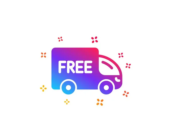 Icono de entrega gratuita. Cartel del camión de compras. Vector — Vector de stock