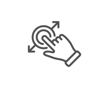 Dokunmatik ekran hareket çizgisi simgesi. Sürükle ve bırak ok işareti. Eylemi kaydırın. Vektör