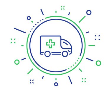 Ambulans acil araba hattı simgesi. Hastane ulaşım araç işareti. Vektör