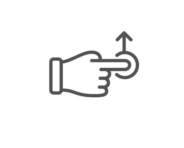 Reg drop gesture line icon. Вывеска со стрелкой. Проводи операцию. Вектор — стоковый вектор