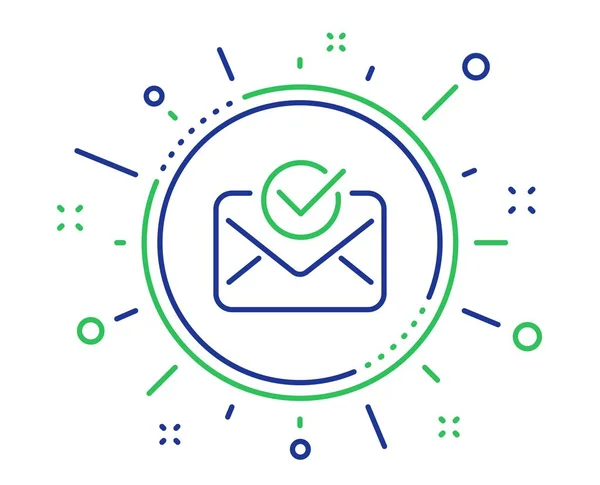 Icono de línea de correo aprobado. Signo aceptado o confirmado. Vector — Archivo Imágenes Vectoriales