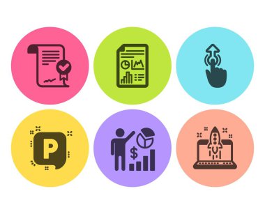 Seo istatistikleri, Yukarı kaydırın ve onaylanan anlaşma simgeleri ayarlayın. Belgeyi, Park Etme ve Başlat iş işaretlerini bildirin. Vektör