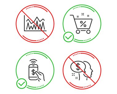 Yatırım, telefon ödeme ve kredi yüzde simgeleri ayarlayın. Ödeme işareti. Ekonomik istatistik, mobil ödeme, alışveriş sepeti. Vektör