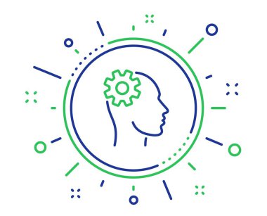 Mühendislik satır simgesi. Cogwheel takım işareti. Vektör