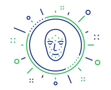 Yüz biyometrik çizgi simgesi. Yüz tanıma işareti. Vektör