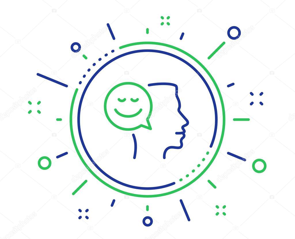 Positive thinking line icon. Communication sign. Vector