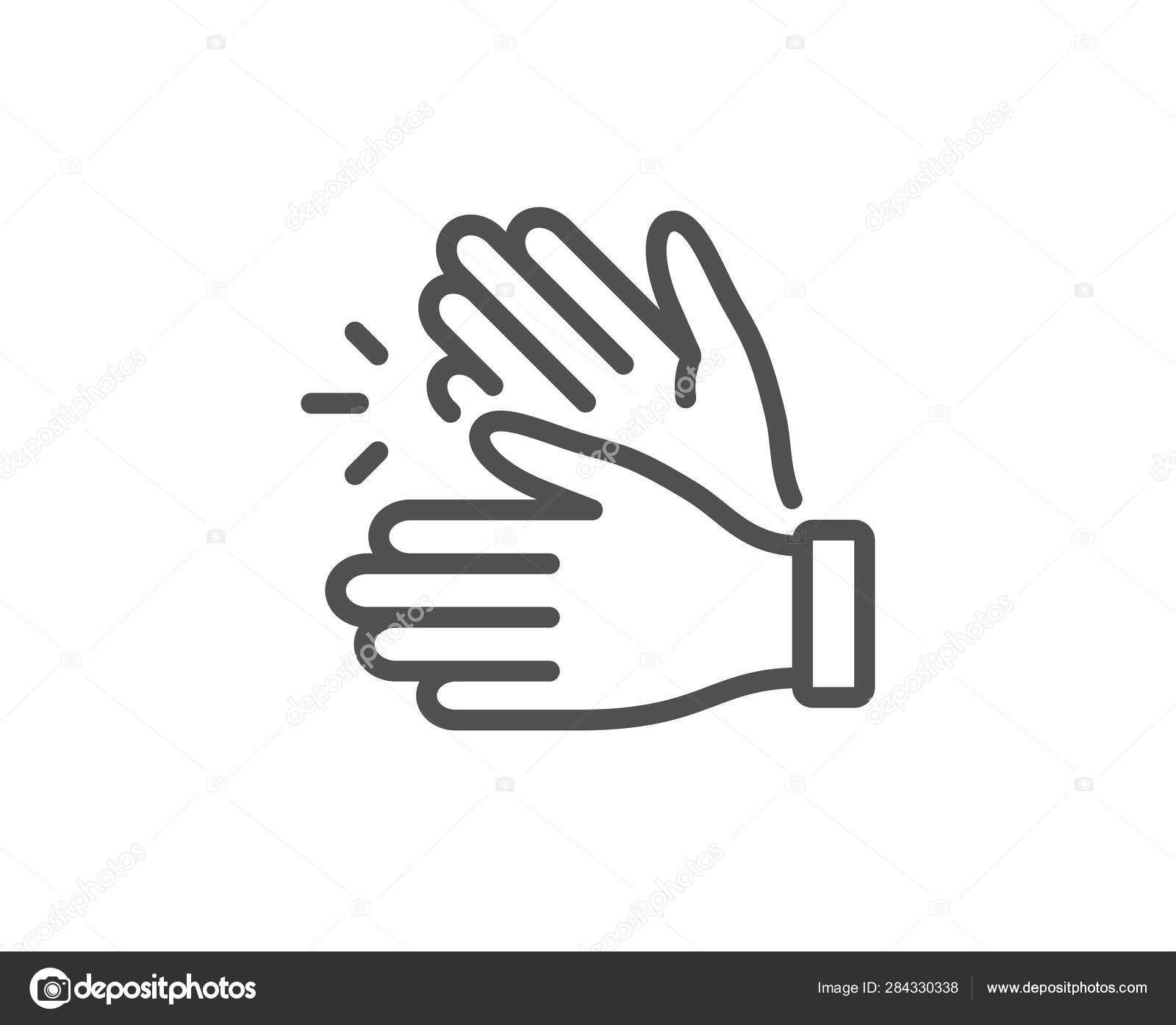 Aplaudiendo icono de línea de manos. Signo de aplauso. Vector Vector de  stock #284330338 de ©Blankstock, image size:1600x1394