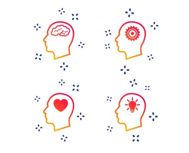 Beyin simgesiyle doğru gidin. Erkek insan sembolleri. Vektör