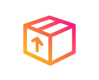 Teslim kutusu simgesi. Lojistik paket işareti. Vektör