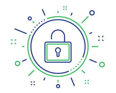 Kilit çizgisi simgesi. Özel dolap tabelası. Vektör