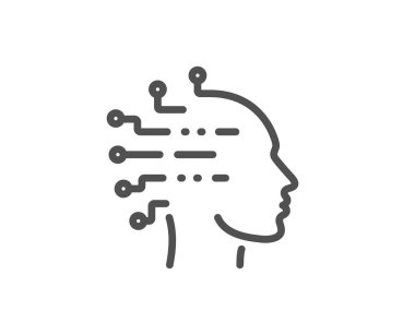 Yapay zeka çizgi simgesi. Ai baş işareti. Vektör