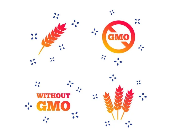 Iconos agrícolas. Símbolos libres de OGM. Vector — Vector de stock