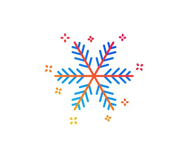 Icono de línea de copo de nieve. Señal de nieve de Navidad. Vector — Archivo Imágenes Vectoriales