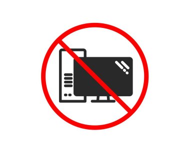 Bilgisayar simgesi. Pc bileşen işareti. Case ile izleyin. Vektör