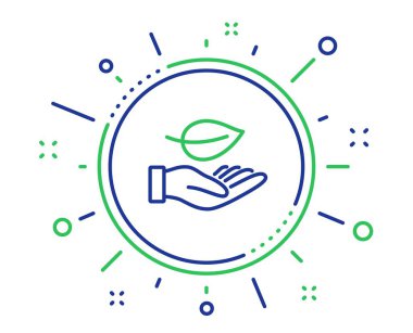 Yaprak çizgi simgesi. Bitki işareti büyüt. Vektör