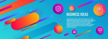 Analitik grafik, Onaylı kalkan ve İşe Alma simgeleri ayarlayın. İndirim, Otel ve Ödeme tıklama işaretleri. Vektör