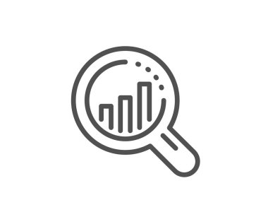 Seo analiz satırı simgesi. Web hedefleme grafik işareti. Trafik yönetimi. Vektör