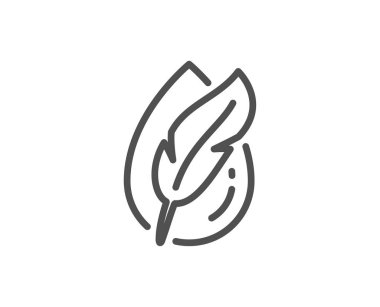 Hipoalerjenik test edilmiş hat simgesi. Tüy işareti. Sentetik yok. Vektör