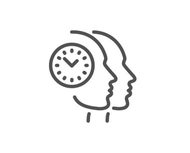 Zaman yönetimi satırı simgesi. Saat işareti. Takım çalışması. Vektör