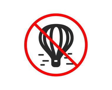 Hava balonu simgesi. Sepet tabelası olan uçuş taşımacılığı. Vektör