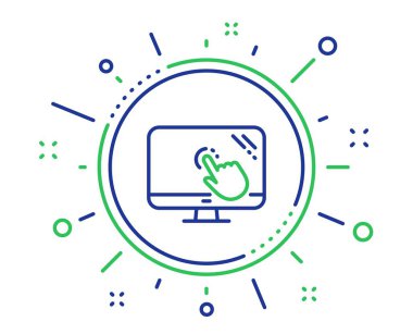 Ekran çizgisi simgesine dokunun. Online test test işareti. Vektör