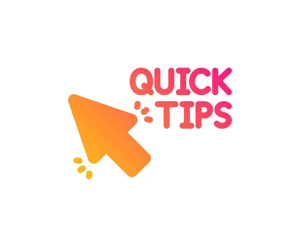 Quick tips click icon. Helpful tricks sign. Vector — Stock Vector