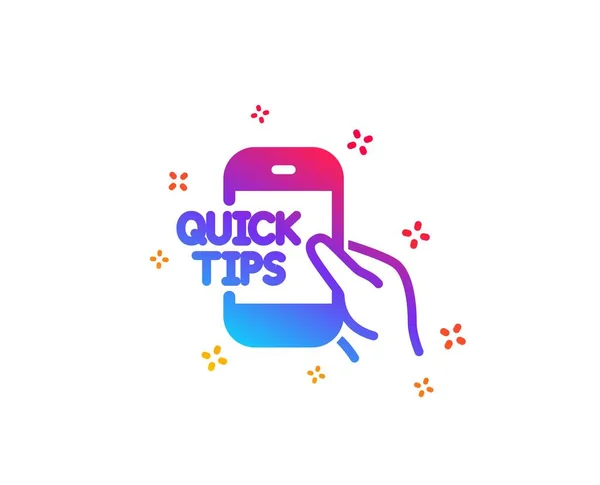 Snelle tips over het telefoonpictogram. Handige trucs ondertekenen. Vector — Stockvector