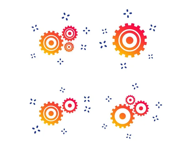 Icônes d'engrenages de roue dentée. Symbole du mécanisme. Vecteur — Image vectorielle